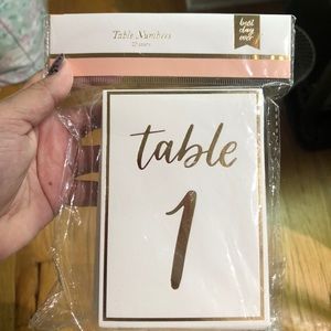 Table Numbers